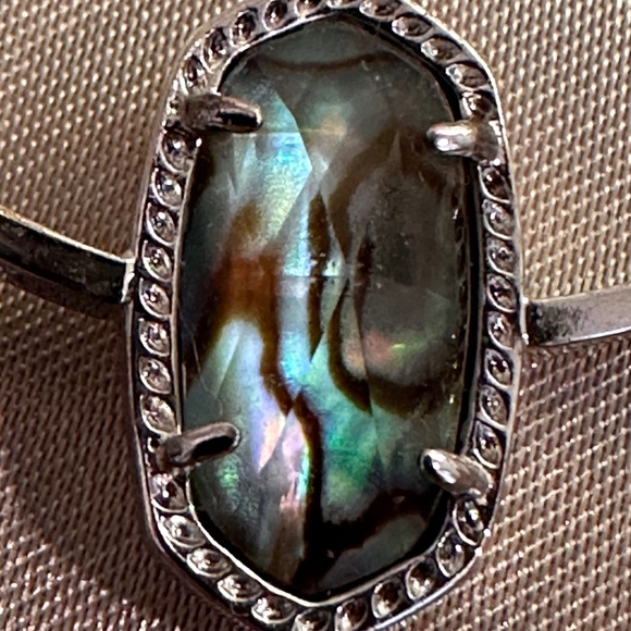 Kendra Scott Elora Silver Hoop Earrings in Abalone Shell VGUC - Picture 7 of 7